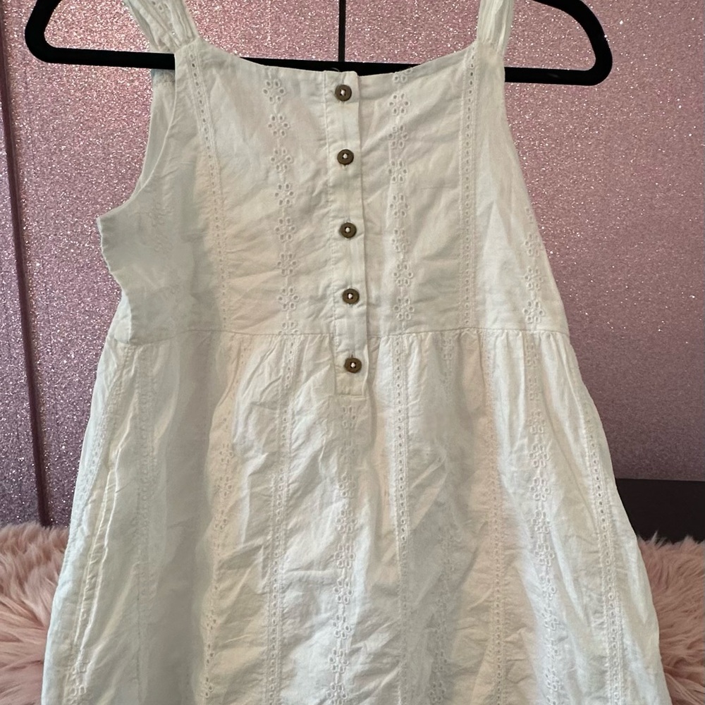 Cat & Jack White Kids Dress with Button Accents